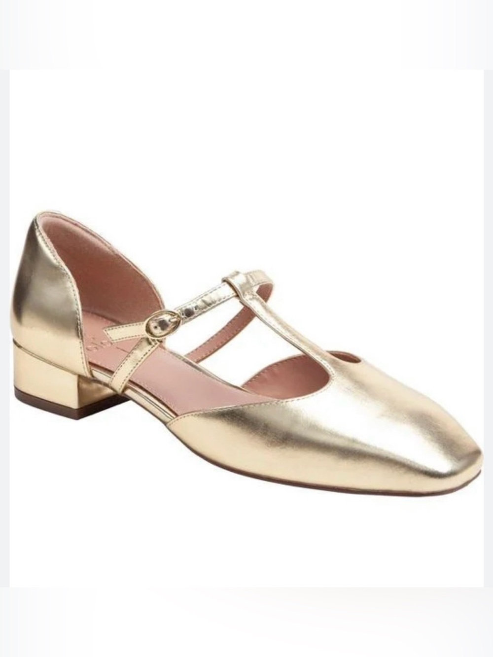 NEW Linea Paolo Strap Mary Jane Pumps Coralee Gold Metallic Women’s 9.5 M